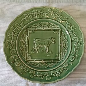 Bordallo Pinheiro Cow And Pumpkin Plate